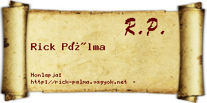 Rick Pálma névjegykártya